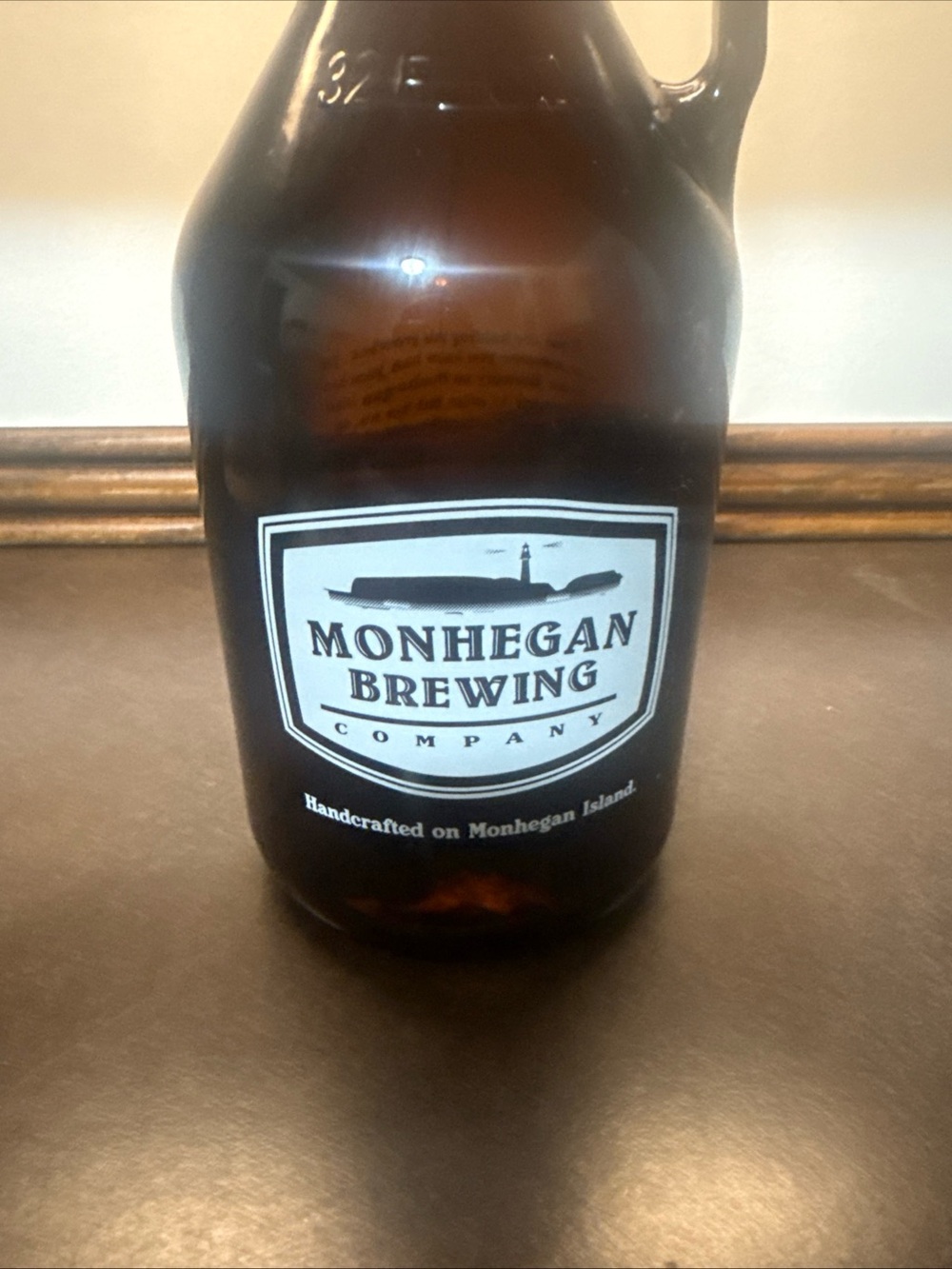Monhegan Brewing Company 32 Oz Glass Growler Maine Brewery